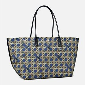 Tory Burch Canvas Basketweave Large Tote